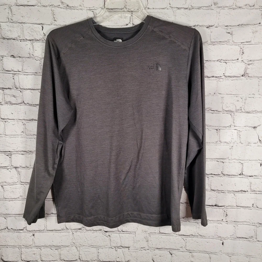 The North Face FlashDry Shirt Mens Large Grey Excellent Long Sleeve Activewear‎